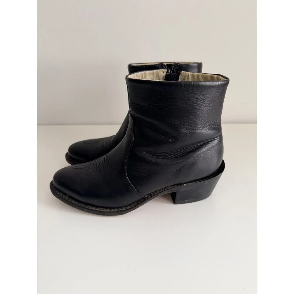 Durango DB950 Men's 7.5EE Black Leather Side Zip Western Ankle Cowboy Boots USA